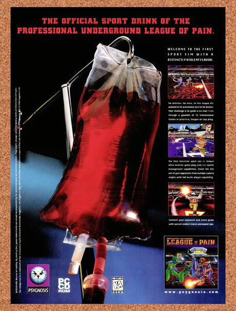 1997 Professional Underground League Of Pain PC Original Advert / Retro Promo v1