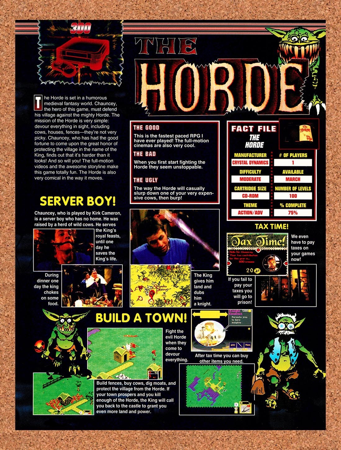 1994 The Horde 3DO Review Original Advertisement / Retro Promo v2