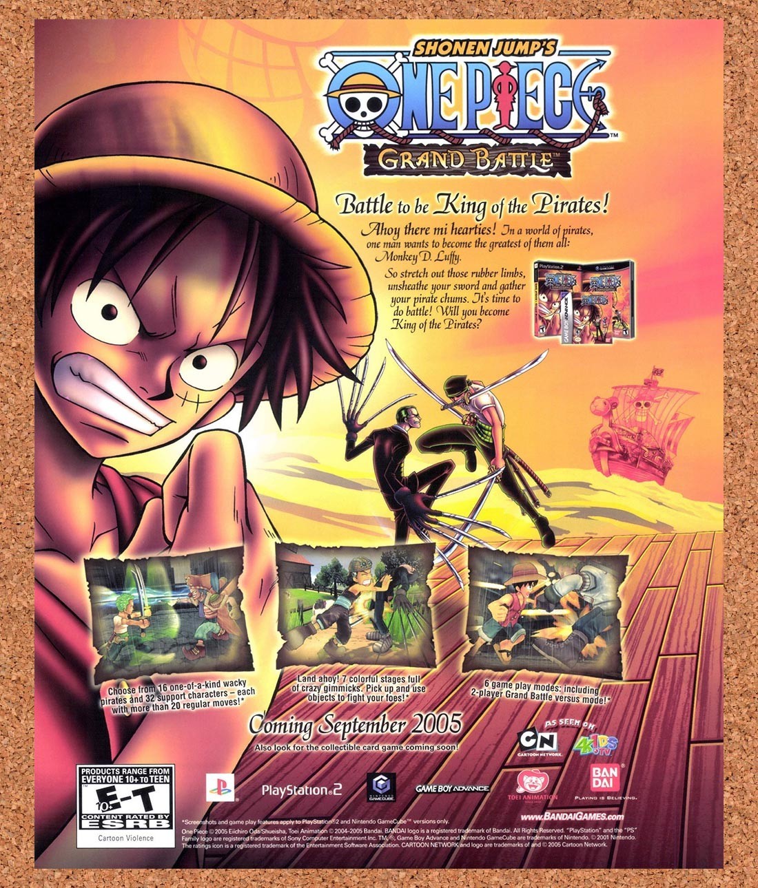 2005 One Piece Grand Battle PS2 Original Advertisement / Retro Promo v1