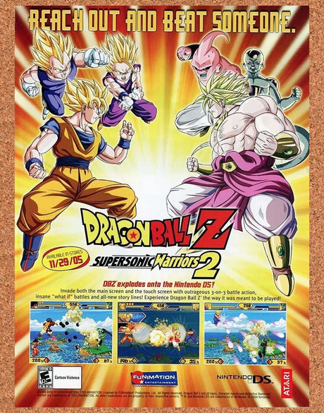 Dragonball Z Supersonic Warriors 2 GBA Original 2005 Ad Authentic Game Promo