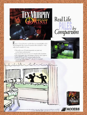 1998 Tex Murphy Overseer PC Original Advertisement / Retro Promo v9