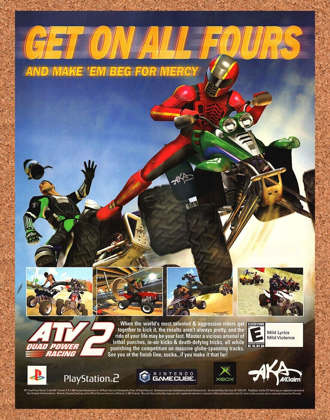 ATV Quad Power Racing 2 PS2 Original 2003 Print Ad Authentic Video Game Promo