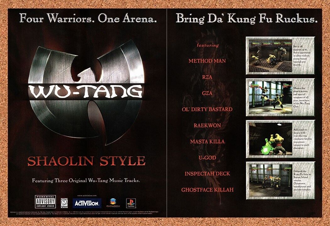 1999 Wu-Tang PS1 Original Advertisement / Retro Wall Art v1