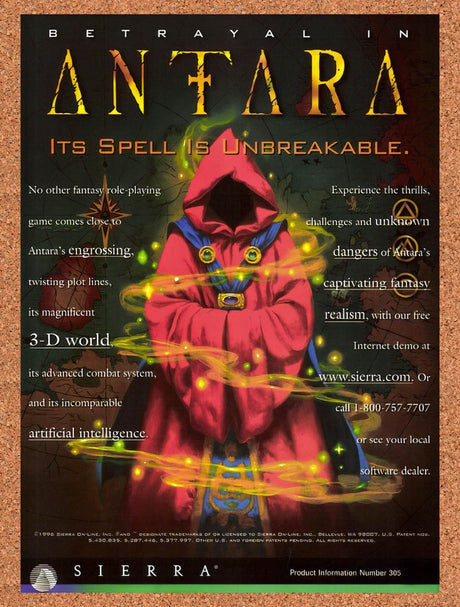 1997 Betrayal In Antara PC Original Advertisement / Retro Promo v1