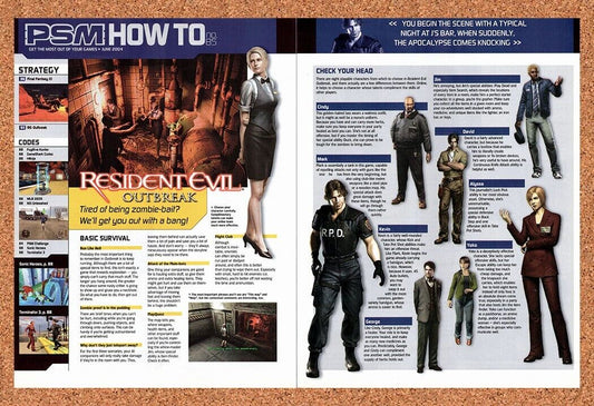 Resident Evil Outbreak PS2 Original 2003 Vintage Ad - Video Game Review Promo