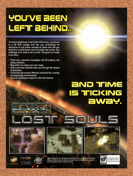 2002 Earth 2150 Lost Souls PC Original Advertisement / Retro Wall Art v1