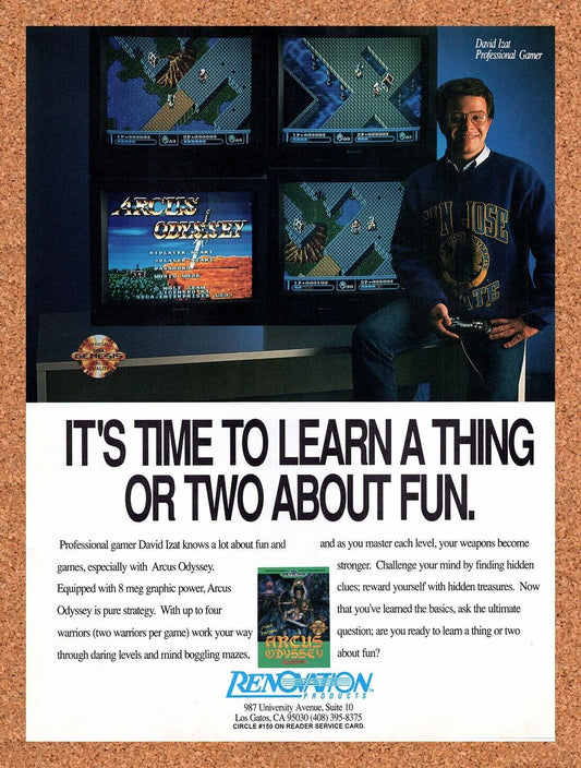 1990 Arcus Odyssey Genesis Original Advertisement / Retro Wall Art v1