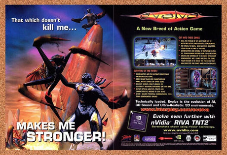 Evolve PC Original 2002 Print Ad Authentic Windows nVidia Video Game Promo