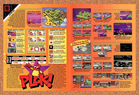 1993 Plok! SNES Original Advertisement / Retro Promo v3