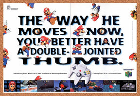 Mario 64 N64 Original 1996 Vintage Ad - Video Game Upcoming Release Promo