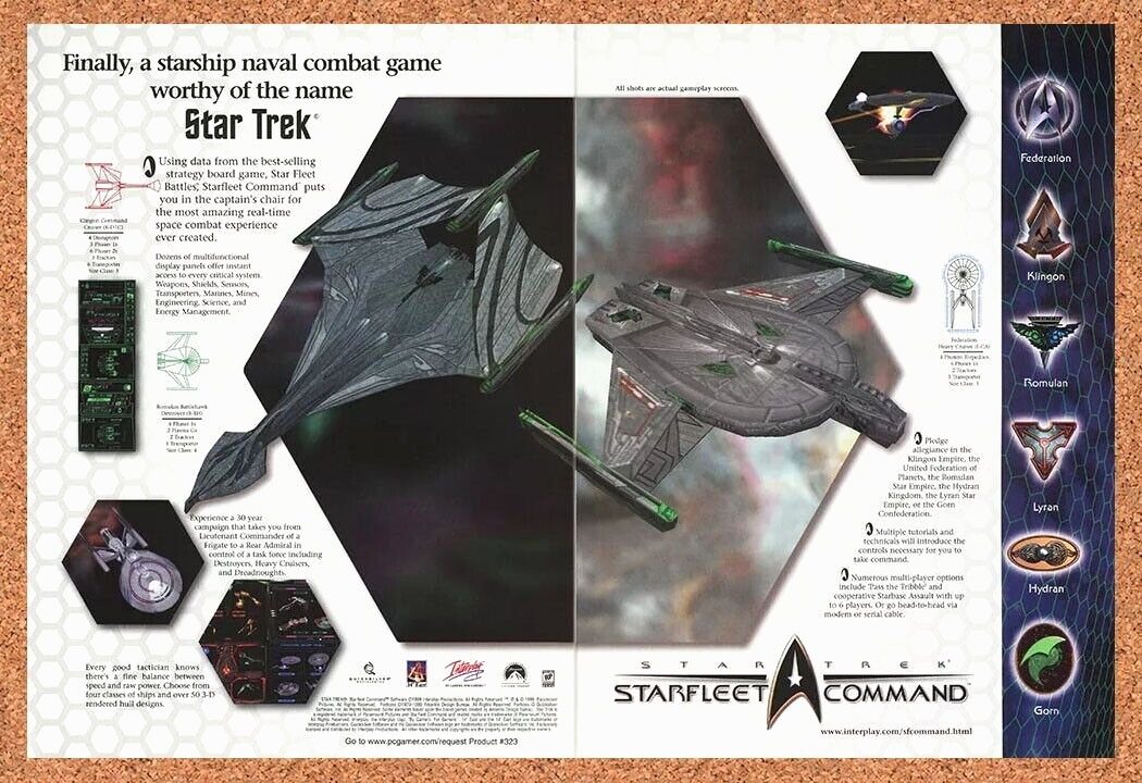 Star Trek Starfleet Command PC Original 2000 Ad Authentic Video Game Promo