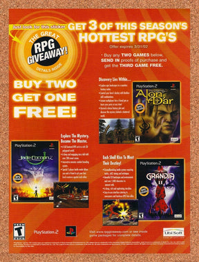 2002 Ubisoft PS2 RPG Giveaway Original Advertisement / Retro Promo v5