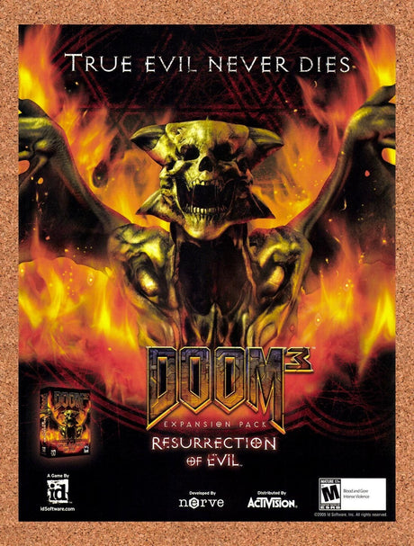 2005 Doom 3 Resurrection Of Evil PC Original Advertisement / Retro Wall Art v2
