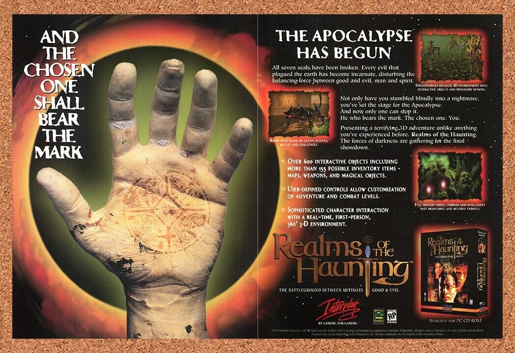 Realms Of The Haunting PC Original 1999 Ad Print Authentic Video Game Promo