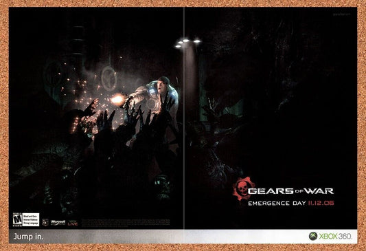 Gears Of War Xbox 360 Original Vintage Ad - Video Game Promo Wall Art 2