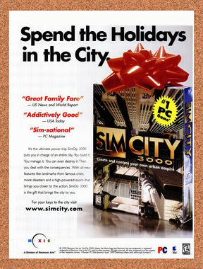 2000 Sim City 3000 PC Original Advertisement / Retro Promo v6