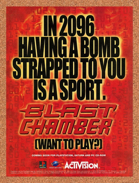 1996 Blast Chamber Saturn Original Advertisement / Retro Promo v1