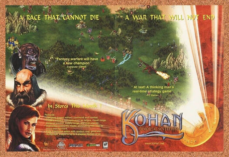 Kohan Immortal Sovereigns PC Original 2002 Ad Authentic Video Game Promo