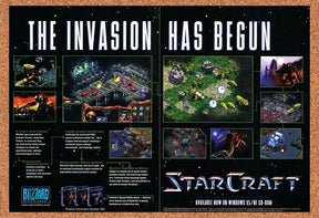 StarCraft PC Game Original 1998 Print Ad Authentic Blizzard Video Game Promo