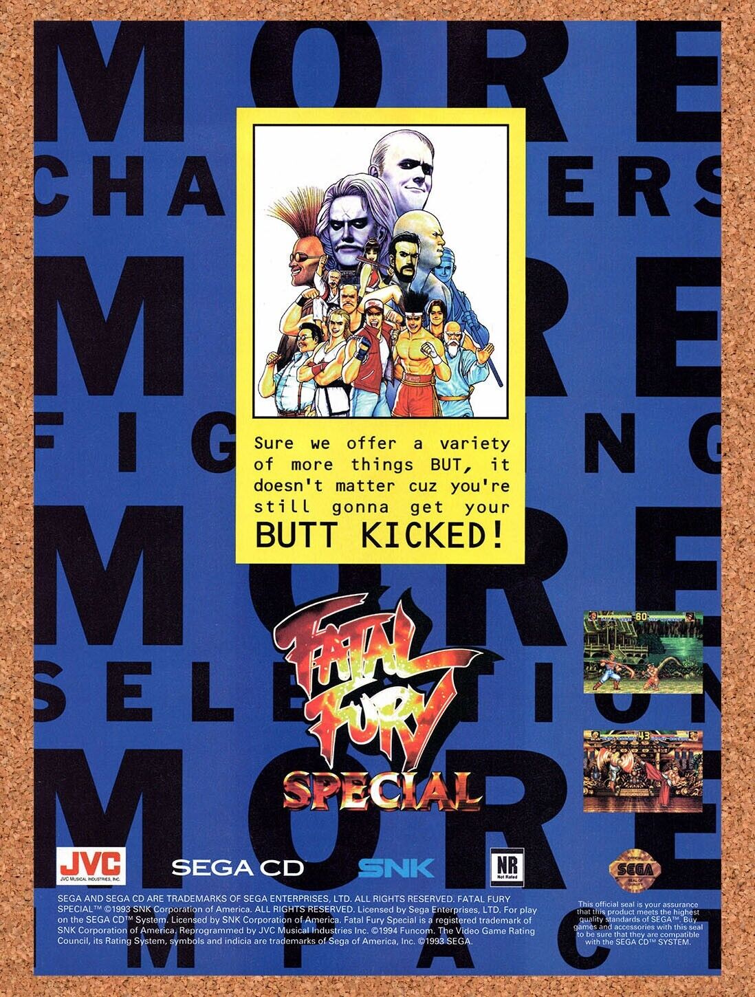 1995 Fatal Fury Special Genesis Original Advertisement / Retro Wall Art v1