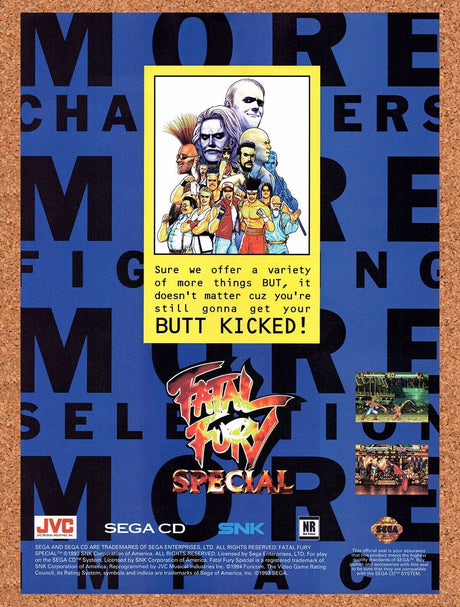 1995 Fatal Fury Special Genesis Original Advertisement / Retro Wall Art v1