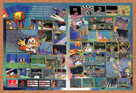 1997 Bubsy 3D PS1 Original Advertisement / Retro Promo vr1