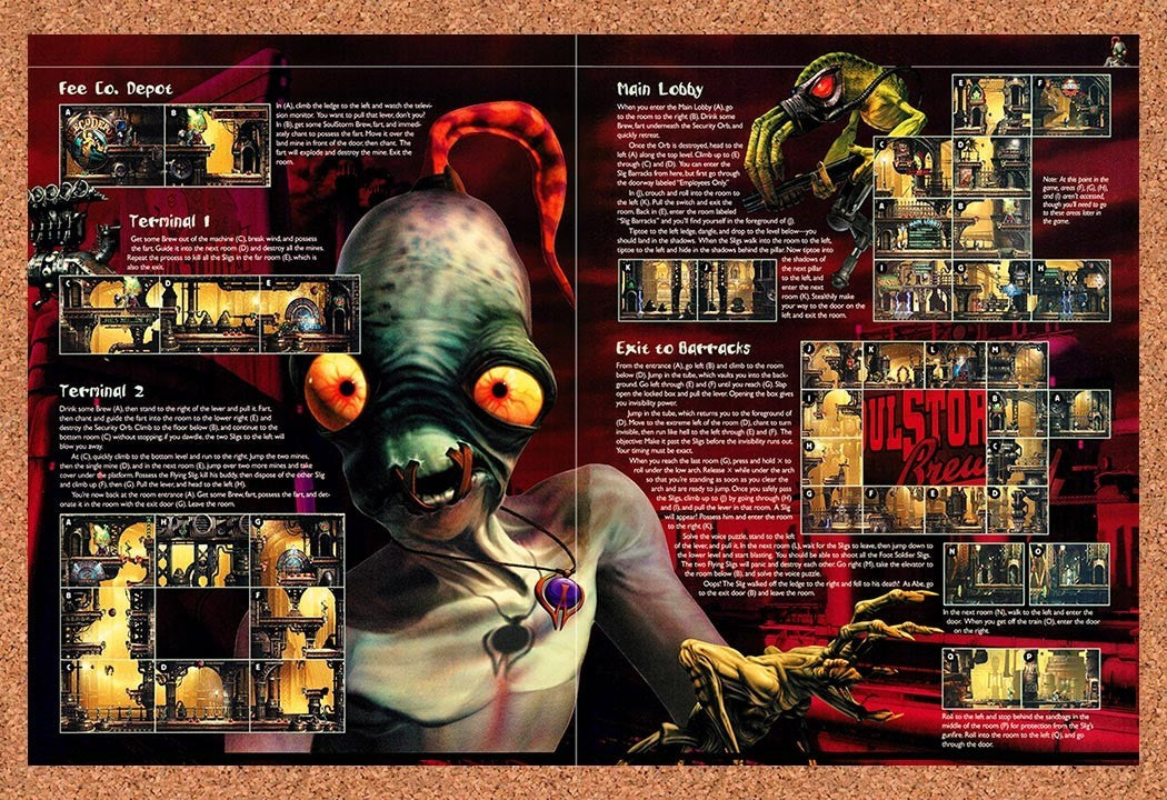 1999 Oddworld Abe's Exodus Terminal 1 & 2 Original Advertisement / Promo vr3