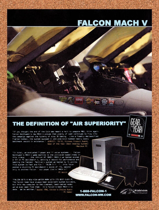 2001 Falcon Northwest Falcon Mach V Original Advertisement / Retro Wall Art v14
