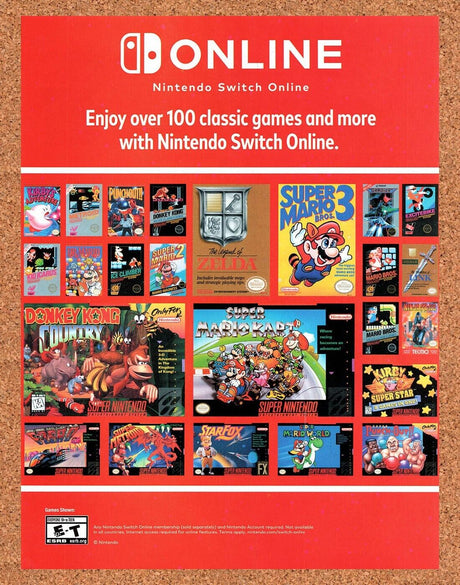 Nintendo Switch Online Original 2022 Ad - Video Game Display Promo