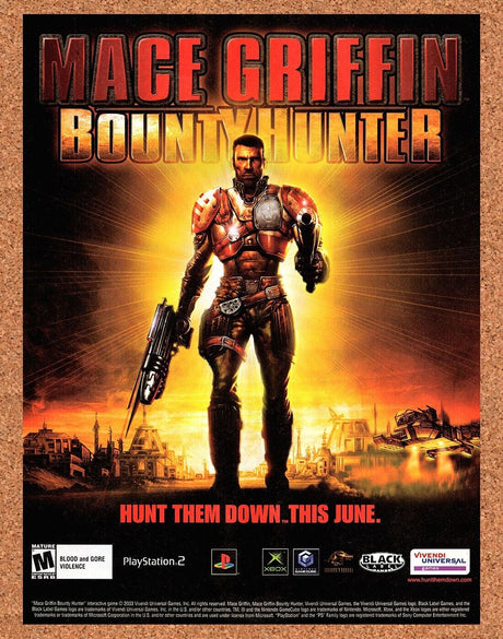 Mace Griffin Bounty Hunter PS2 Original 2003 Ad Authentic Video Game Art Promo