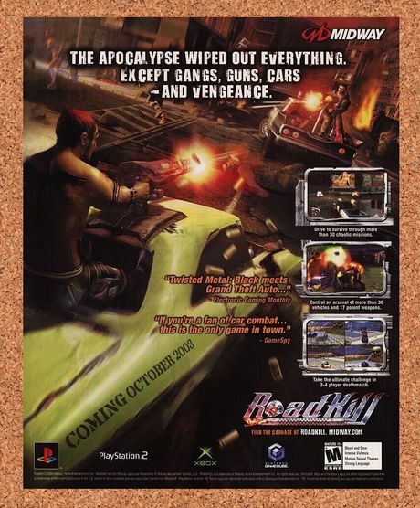 Roadkill PS2 Original 2005 Ad Authentic Midway Action Racing Video Game Promo