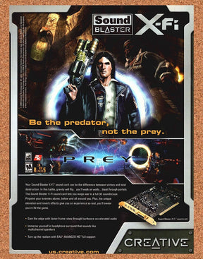 Prey PC Original 2006 Print Ad Authentic SoundBlaster X-Fi Video Game Promo
