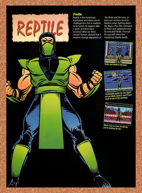 1993 Mortal Kombat Reptile Profile Original Advertisement / Retro Promo v9