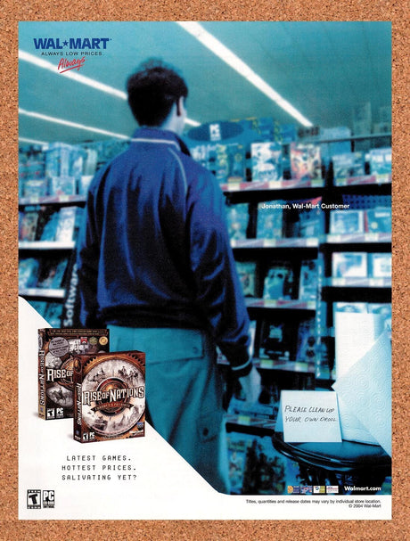 2004 Rise Of Nations Wal-Mart Original Advertisement / Retro Wall Art v2