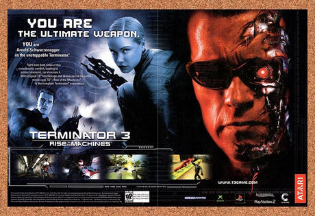 Terminator 3 Rise Of The Machines PS2 Original 2003 Vintage Ad - Game Art Promo