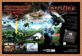 2000 Sacrifice nVidia G-Force 2 Original Advertisement / Retro Wall Art v5