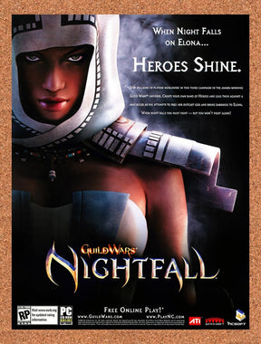 2006 Guild Wars Nightfall PC Original Advertisement / Retro Promo v4
