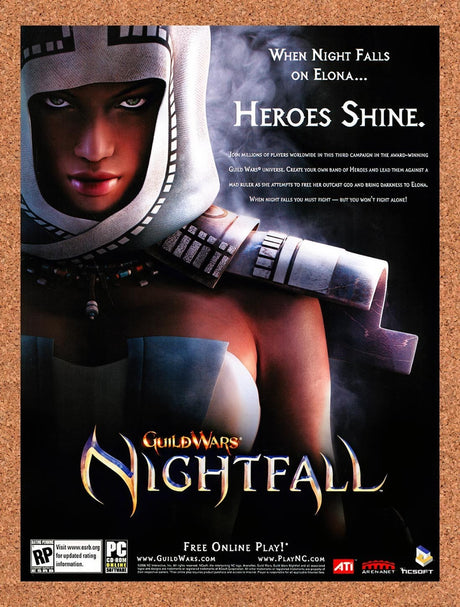 2006 Guild Wars Nightfall PC Original Advertisement / Retro Promo v4