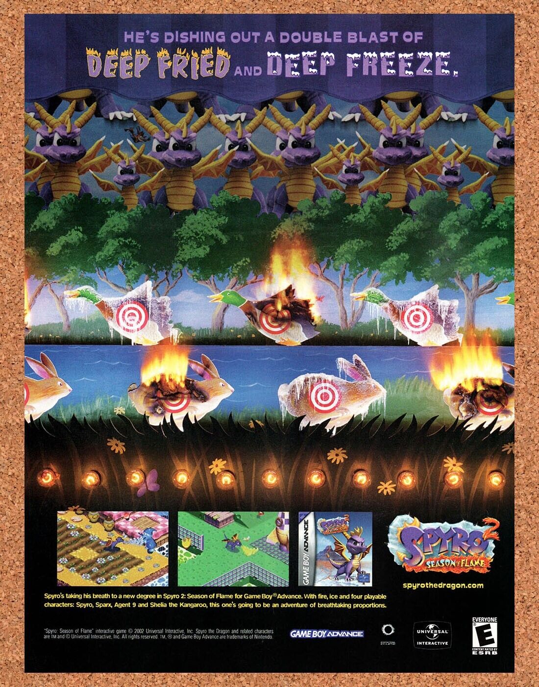 Spyro 2 Season Of Flame GBA Original 2002 Vintage Ad - Video Game Promo