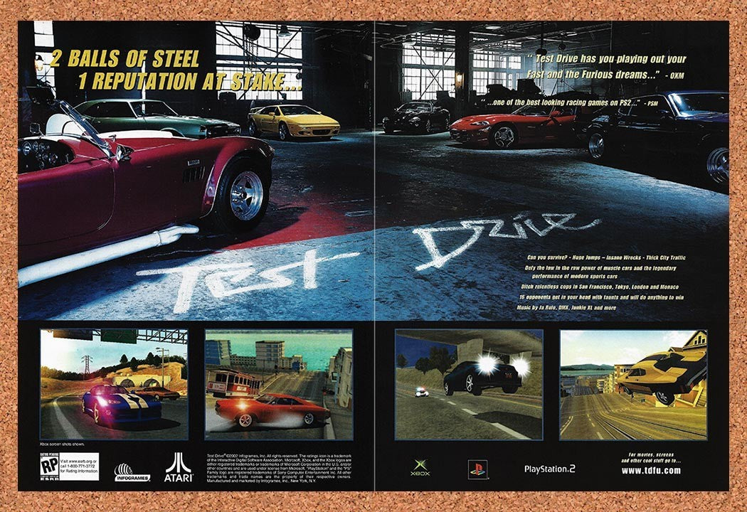 2002 Test Drive Xbox Original Advertisement / Retro Promo v3