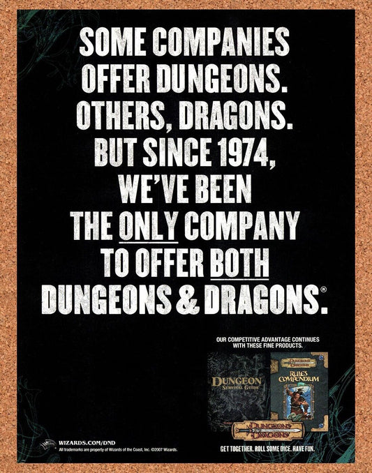 Dungeons & Dragons Rules Compendium Original 2007 Vintage Ad - D&D Promo