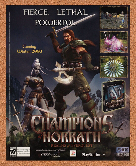 Champions Of Norrath PS2 Original 2005 Ad Authentic SOE MMO Video Game Promo