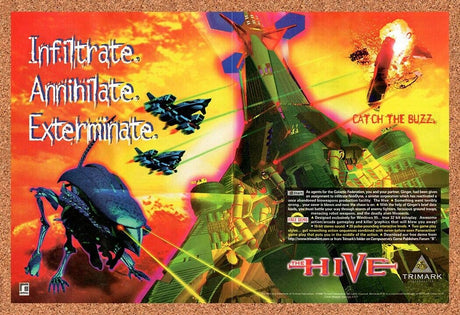 The Hive PC Original 1995 Vintage Ad - Video Game Art Promo