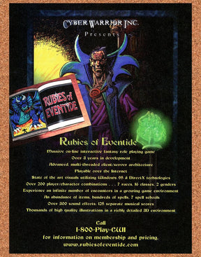 Rubies Of Eventide PC Original 2000 Print Ad Authentic Video Game Art Promo