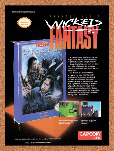 1990 Willow NES Original Advertisement / Retro Wall Art v2