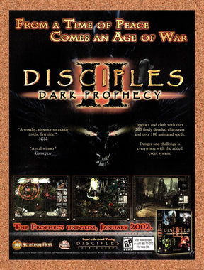 2002 Disciples II Dark Prophecy PC Original Advertisement / Retro Promo v1