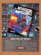 1990 Mission Impossible NES Original Advertisement / Retro Wall Art v1