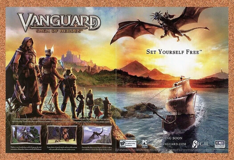 Vanguard Saga of Heroes PC Game Original 2008 Ad Authentic Windows Promo