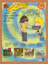 Beavis & Butthead Virtual Stupidity PC Original 1995 Vintage Ad - Game Promo
