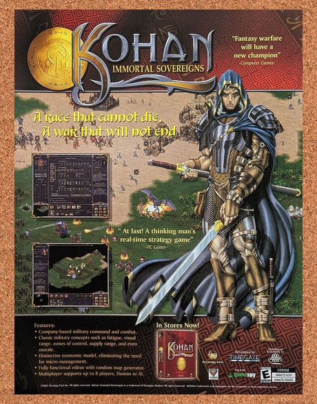 Kohan Immortal Sovereigns PC Original 2003 Ad Authentic Video Game Promo